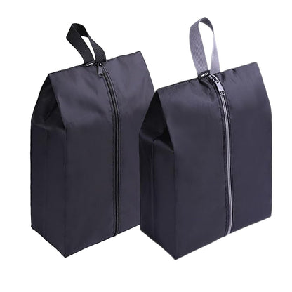 YAMIU Travel Shoe Bags Set of 4 Waterproof Nylon with Zipper for Men & Women, Black