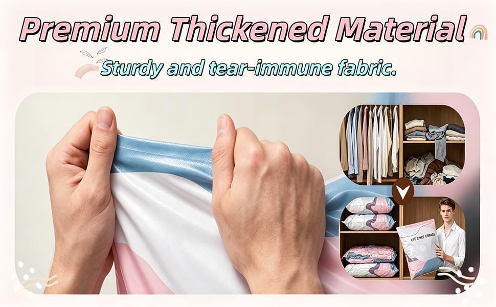 No-Pump Vacuum Storage Bags, 2026 New Cube Compression Space Saver Bags, Upgrade Large Storage Compression Bags No-Pump 3D Vacuum Storage Bags for Clothes, Comforters, Blankets