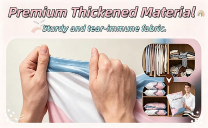 No-Pump Vacuum Storage Bags, 2026 New Cube Compression Space Saver Bags, Upgrade Large Storage Compression Bags No-Pump 3D Vacuum Storage Bags for Clothes, Comforters, Blankets