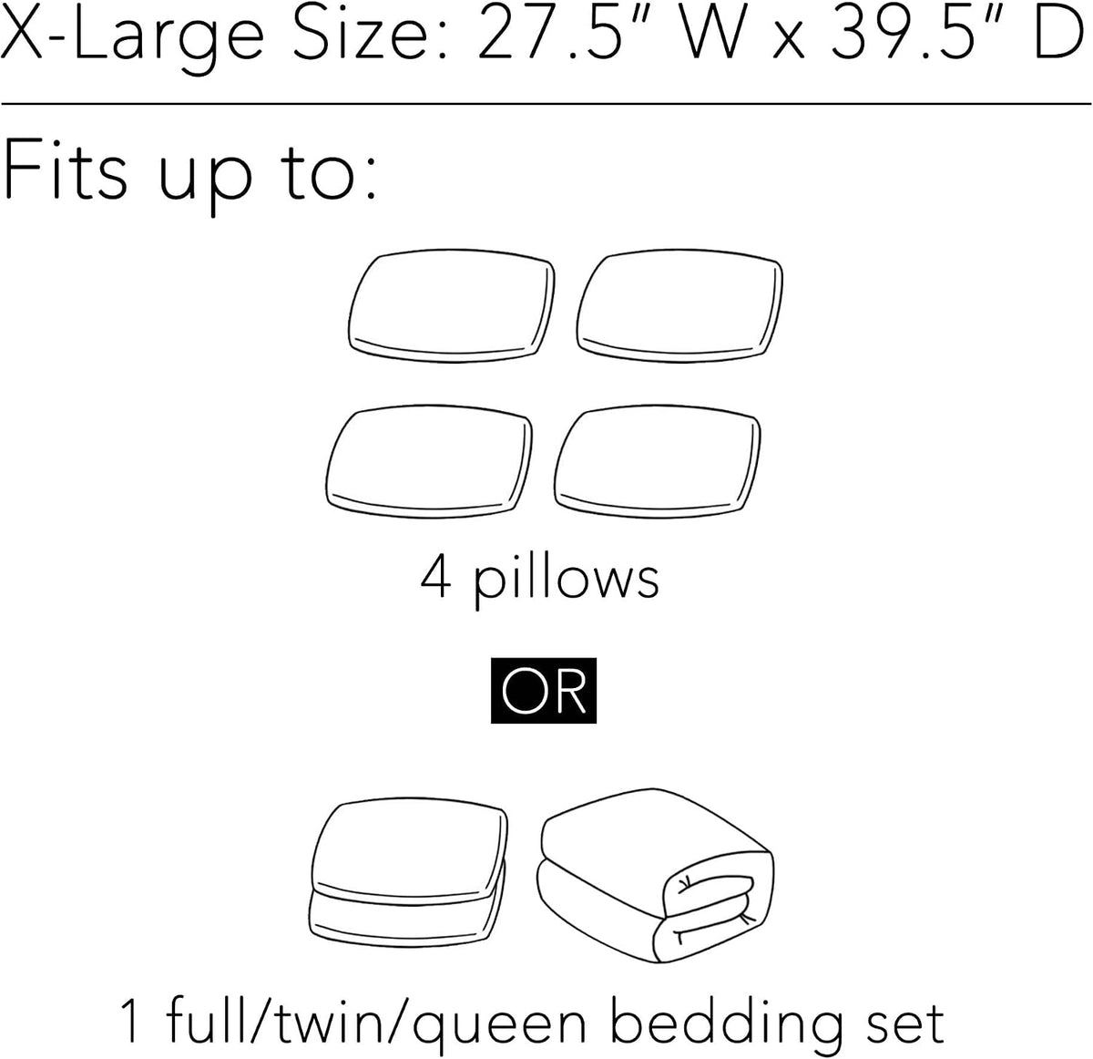 SpaceAid Jumbo Vacuum Storage Bags, Space Saver Sealer Compression Bags for Comforters, Blankets, Pillows, Bedding, Clothes (X-Large 3 Pack)