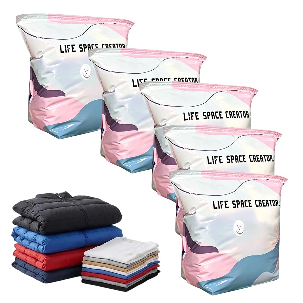 2026 New No-Pump Vacuum Storage Bags, 3D Vacuum Storage Bags, Portable Large Clothes Compression Bags for Household Use, Convenient Cube Storage Bag for Clothes, Comforters (2, 19.6 * 27.5in)
