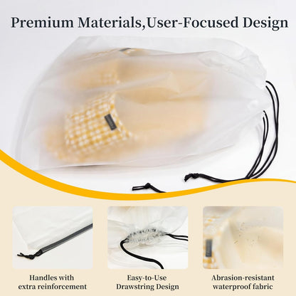 Shoe Bags for Travel, 15 Pack Clear Drawstring Bags for Packing
