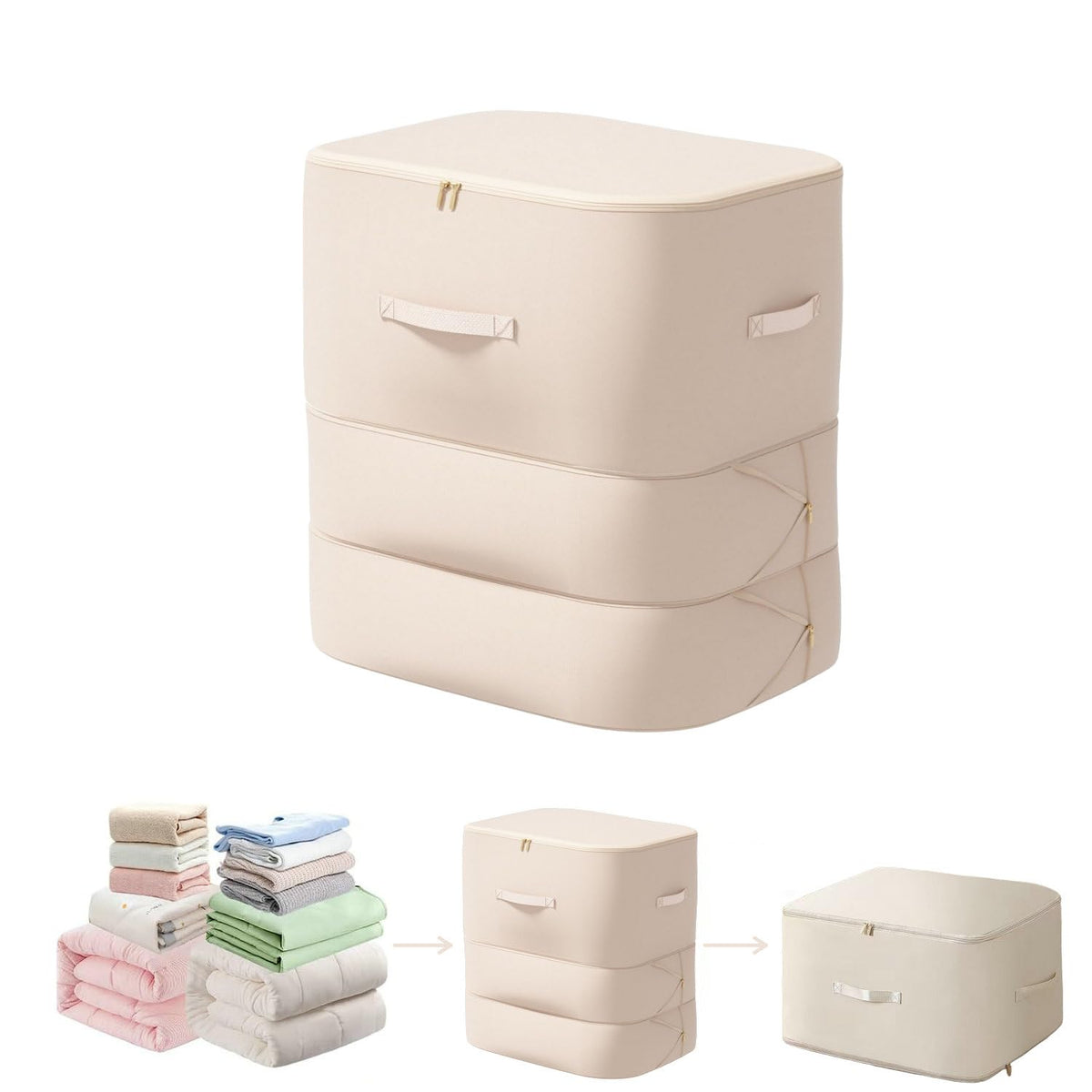 Comforter Storage Bag, Bedding & Blanket Self Compression Storage Organizer
