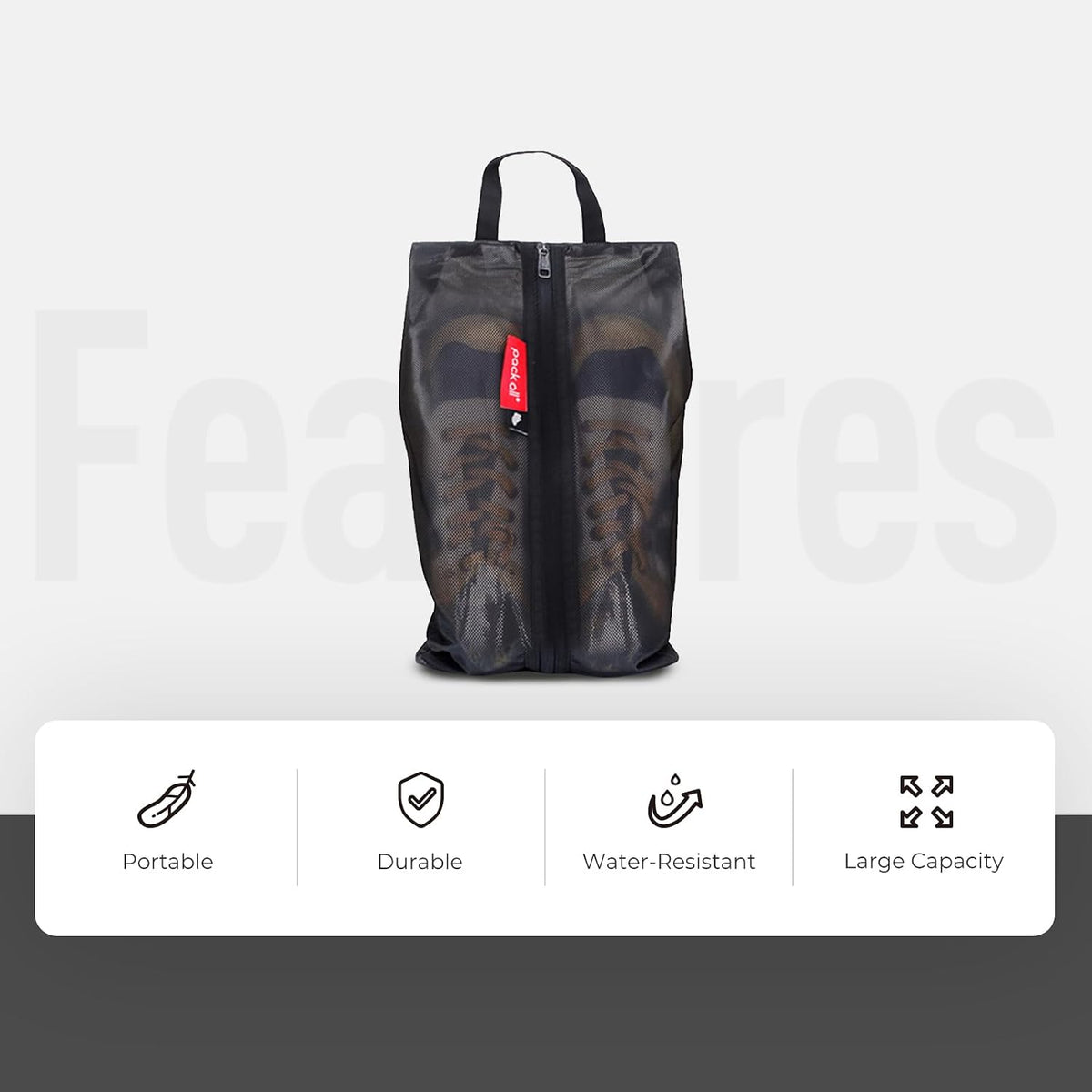 pack all Shoe Bag for Travel, Water-Resistant Shoe Pouch for Sports