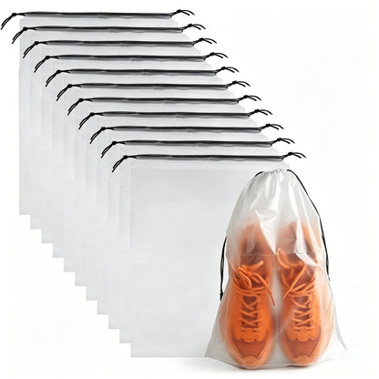 PLULON 32 Pcs Clear Shoe Bags for Travel, Clear Travel Shoe Bag for Storage