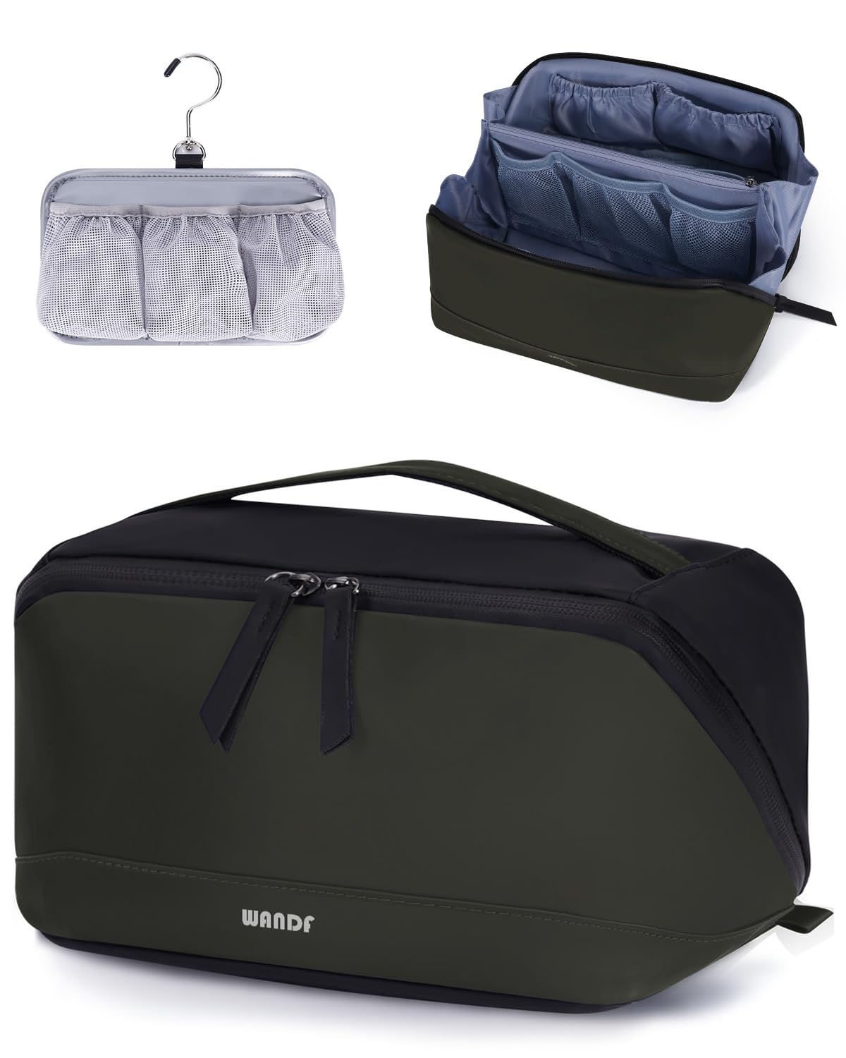 WANDF Travel Toiletry Bag for Men, Small Dopp Kit for Toiletries