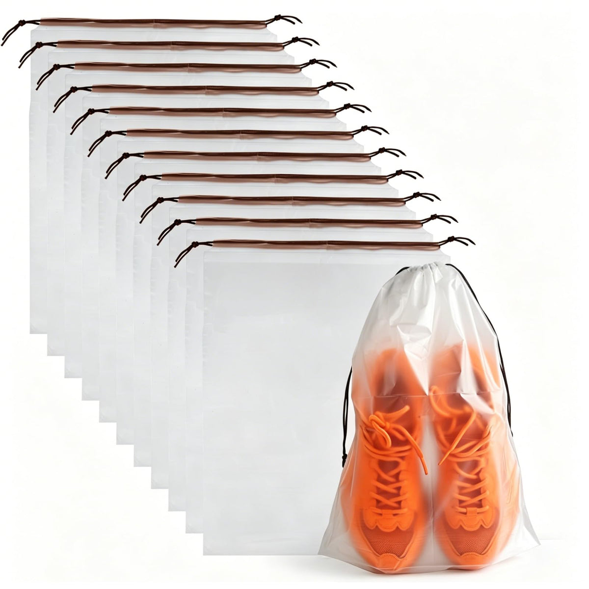 PLULON 32 Pcs Clear Shoe Bags for Travel, Clear Travel Shoe Bag for Storage