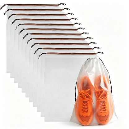 PLULON 32 Pcs Clear Shoe Bags for Travel, Clear Travel Shoe Bag for Storage