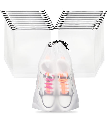 Teskyer Shoe Bags for Travel, Waterproof Drawstring Shoe Bags, 6 Pack