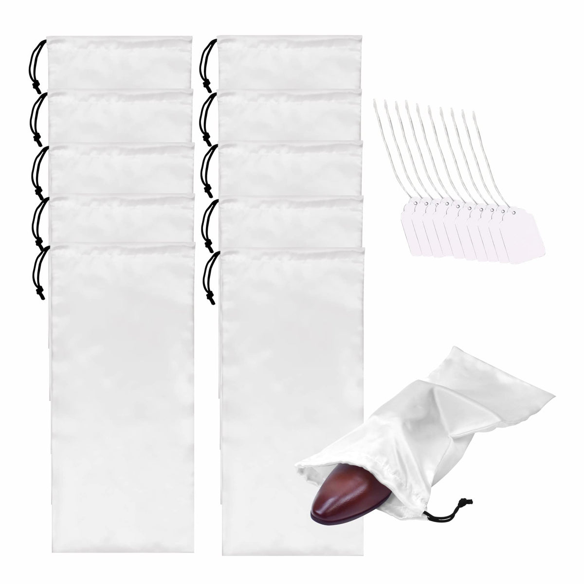 GONGKANGYUAN 10 Pack Shoe Bags for Travel Satin Fabric Shoe Bag with Drawstring for Men Women Travel Protecting Storing Shoes