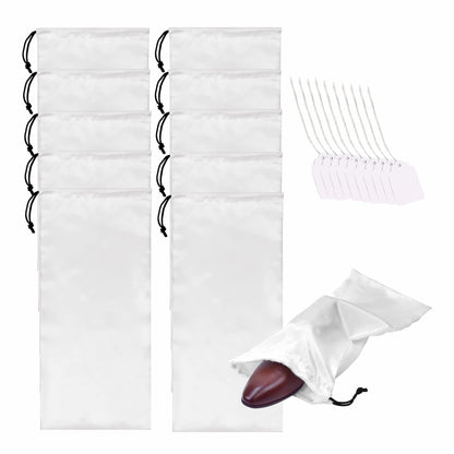 GONGKANGYUAN 10 Pack Shoe Bags for Travel Satin Fabric Shoe Bag with Drawstring for Men Women Travel Protecting Storing Shoes