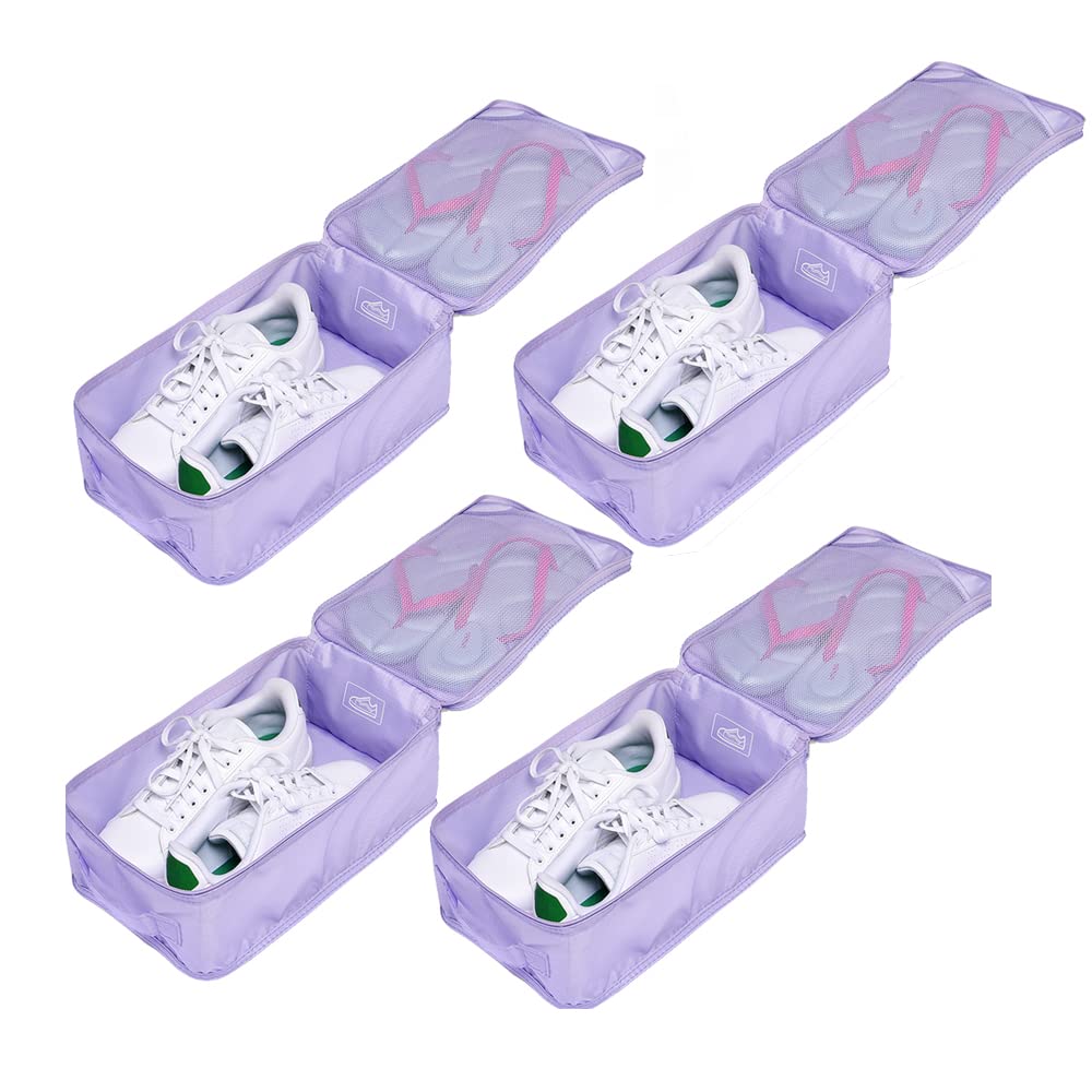 Travel Shoe Bags, Foldable Waterproof Shoe Puches Organizer-Double Layer (Multi-colored4)