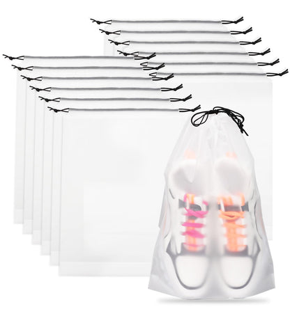Teskyer Shoe Bags for Travel, Waterproof Drawstring Shoe Bags, 6 Pack
