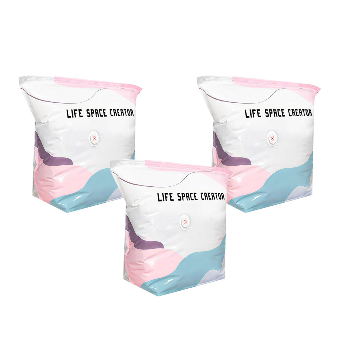 2PCS No Pump Vacuum Storage Bags, No Pump Large Vacuum Storage Compression Bags, Thick Airtight Reusable Organizer for Clothes Comforters Travel Moving Closet Storage (M+L)