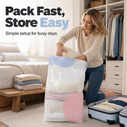 2026 New No-Pump Vacuum Storage Bags, 3D Vacuum Storage Bags, Portable Large Clothes Compression Bags for Household Use, Convenient Cube Storage Bag for Clothes, Comforters (2, 19.6 * 27.5in)