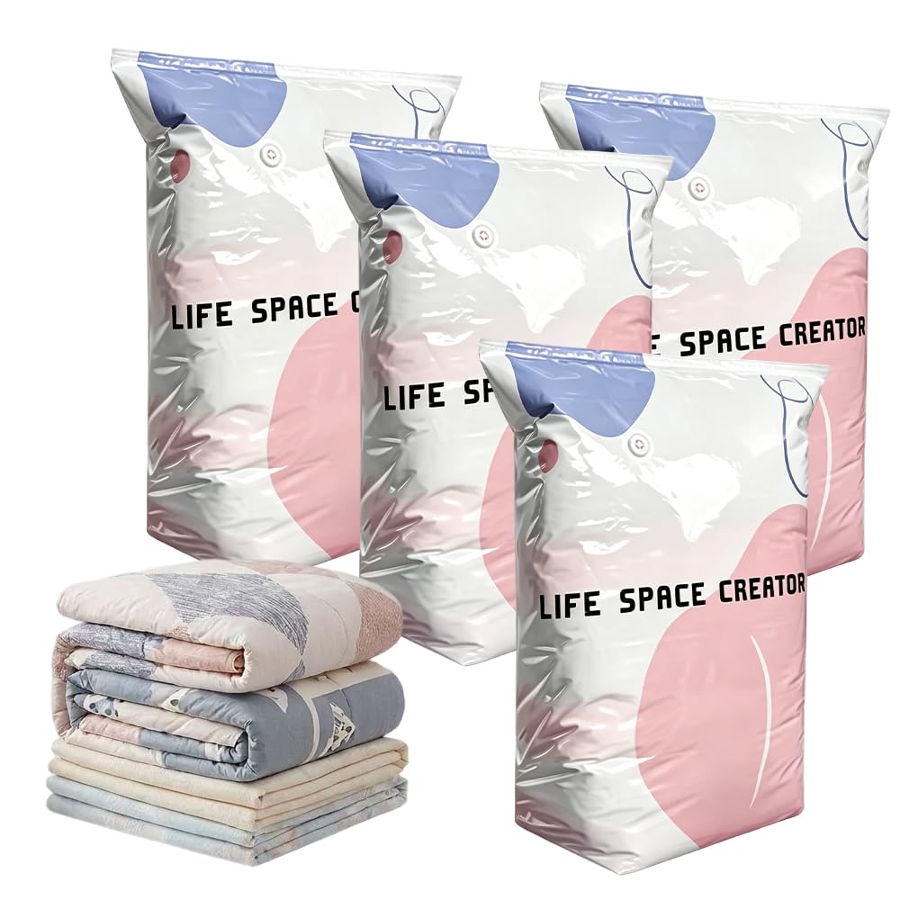 2026 New No-Pump Vacuum Storage Bags, 3D Vacuum Storage Bags, Portable Large Clothes Compression Bags for Household Use, Convenient Cube Storage Bag for Clothes, Comforters (2, 19.6 * 27.5in)