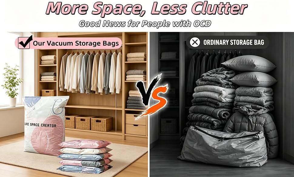 No-Pump Vacuum Storage Bags, 2026 New Cube Compression Space Saver Bags, Upgrade Large Storage Compression Bags No-Pump 3D Vacuum Storage Bags for Clothes, Comforters, Blankets