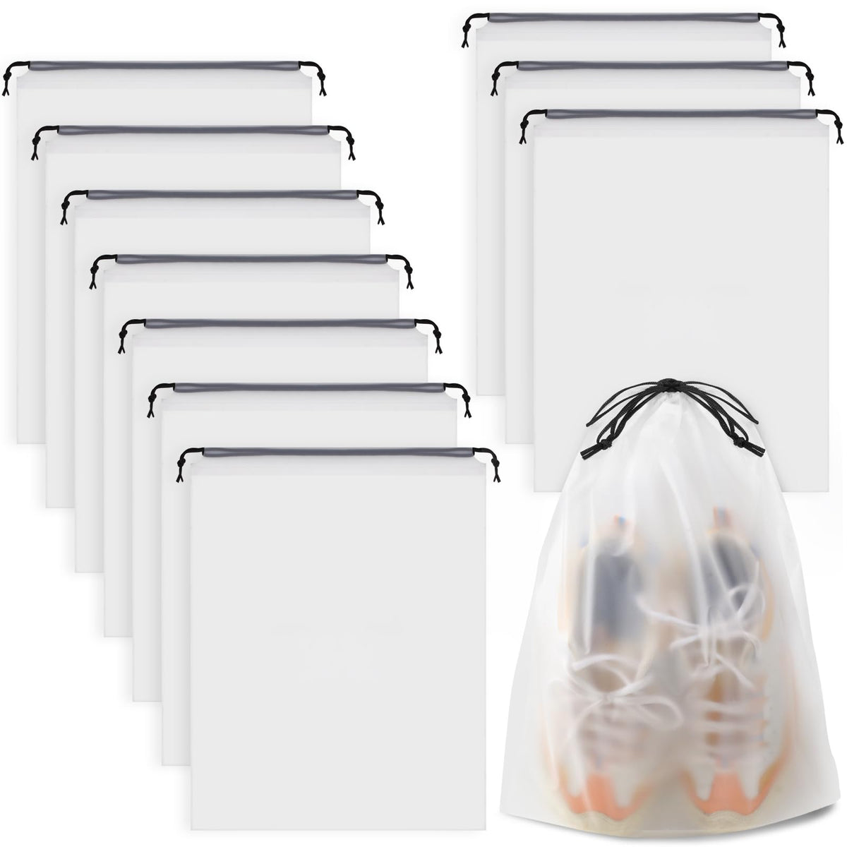 Clear Shoe Bags for Travel 5 PCS, Drawstring Travel Shoe Bags for Packing