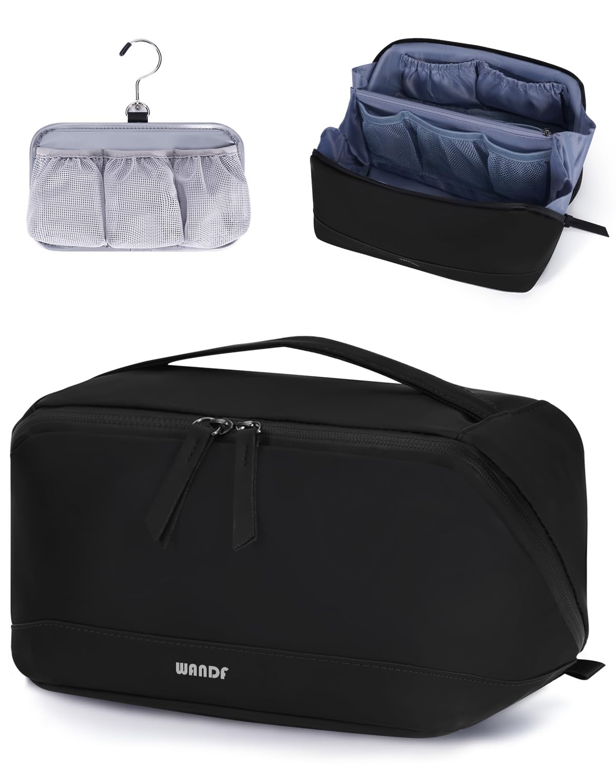 WANDF Travel Toiletry Bag for Men, Small Dopp Kit for Toiletries