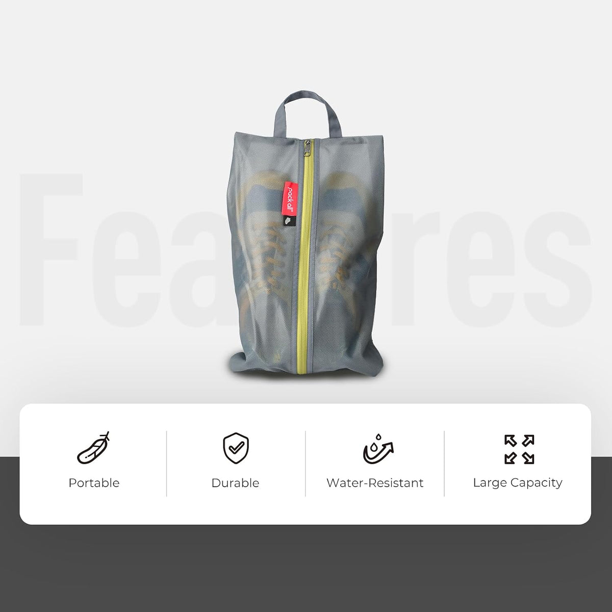 pack all Shoe Bag for Travel, Water-Resistant Shoe Pouch for Sports