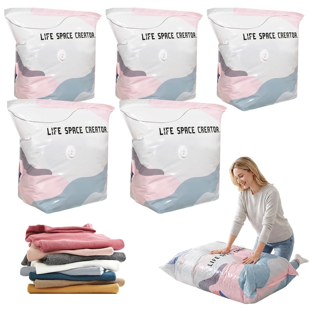 Vacuum Storage Bags for Clothes, Comforters, Compression Space Saver Bags