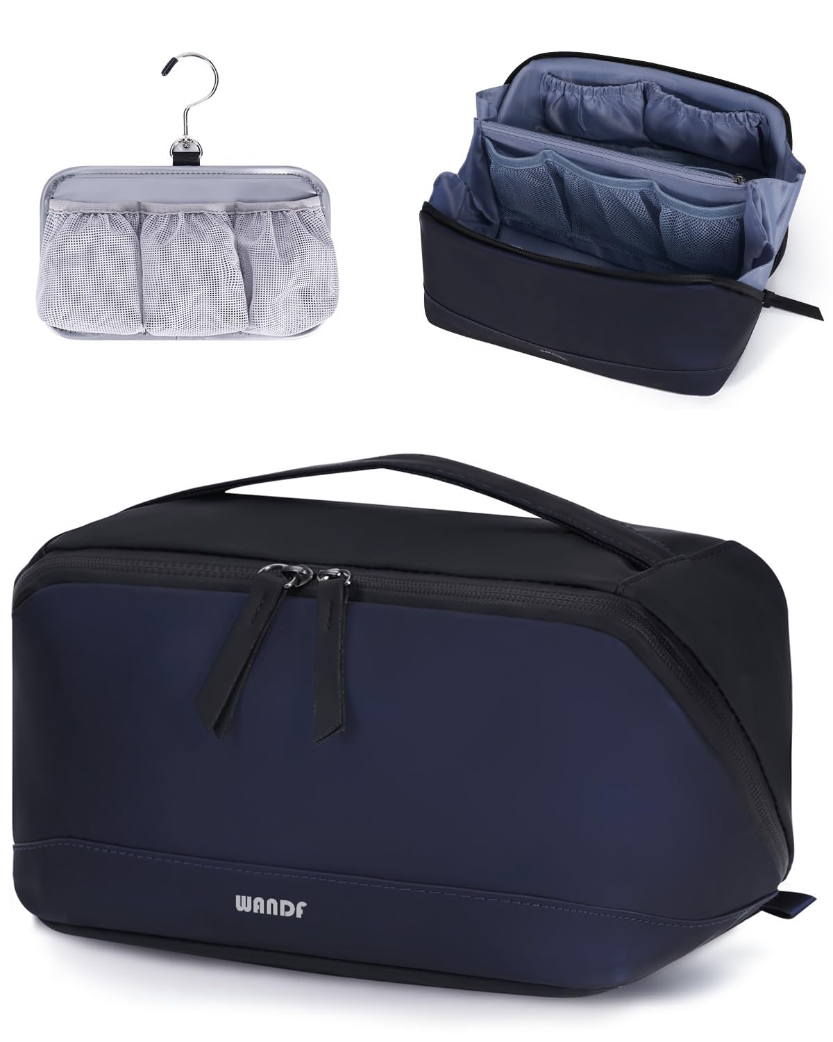 WANDF Travel Toiletry Bag for Men, Small Dopp Kit for Toiletries