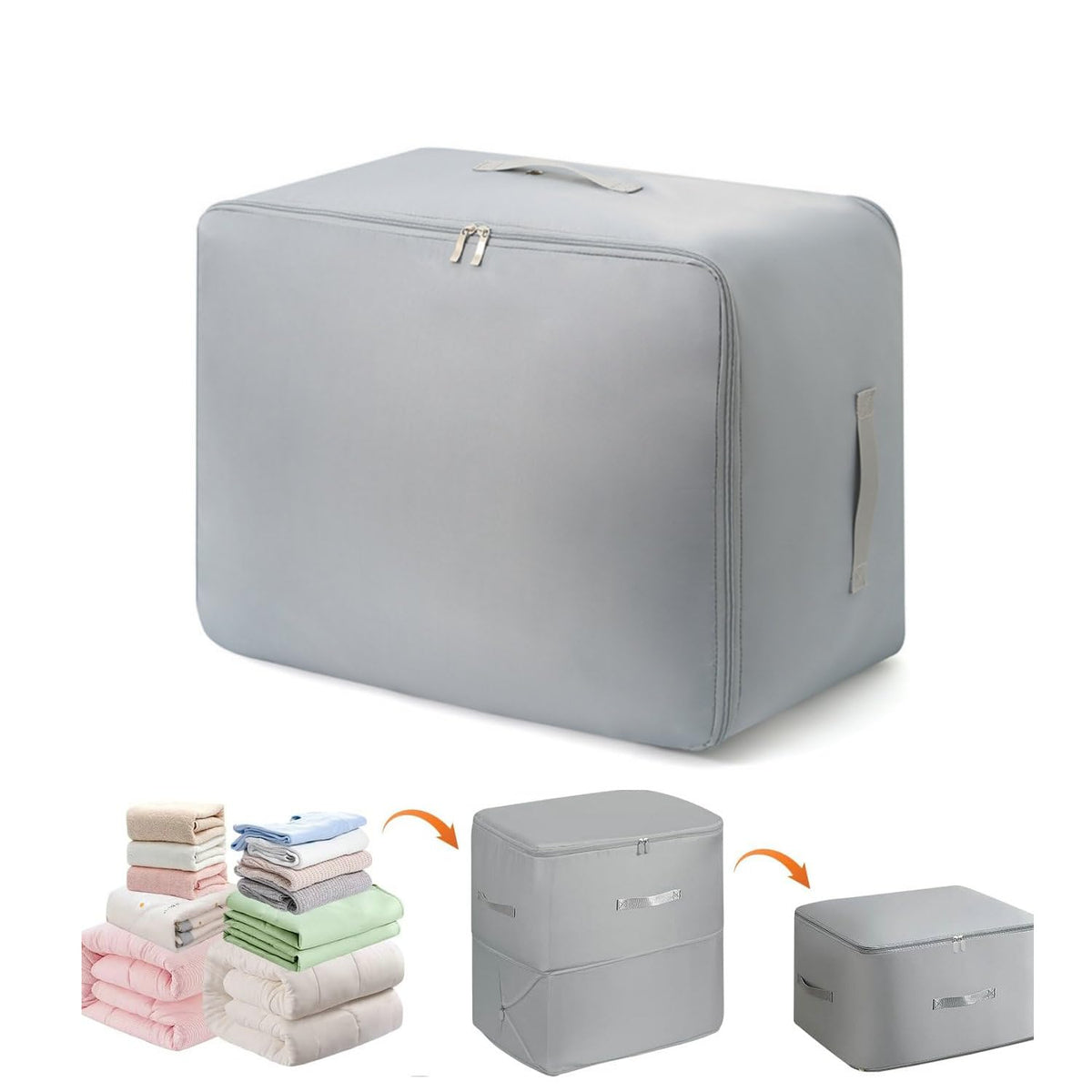 Comforter Storage Bag, Bedding & Blanket Self Compression Storage Organizer