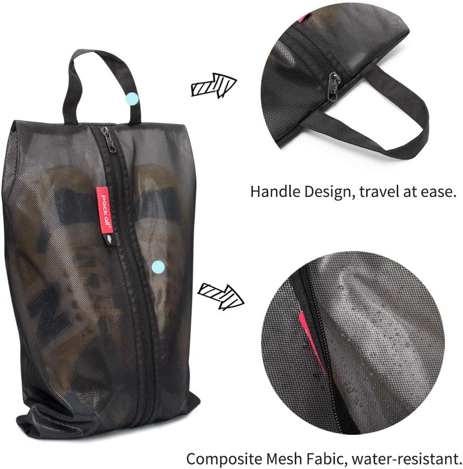 pack all Shoe Bag for Travel, Water-Resistant Shoe Pouch for Sports