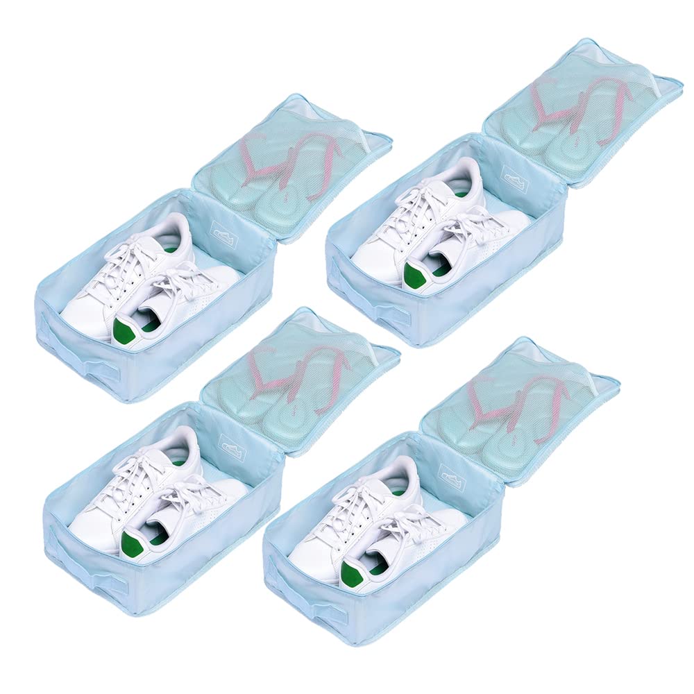 Travel Shoe Bags, Foldable Waterproof Shoe Puches Organizer-Double Layer (Multi-colored4)