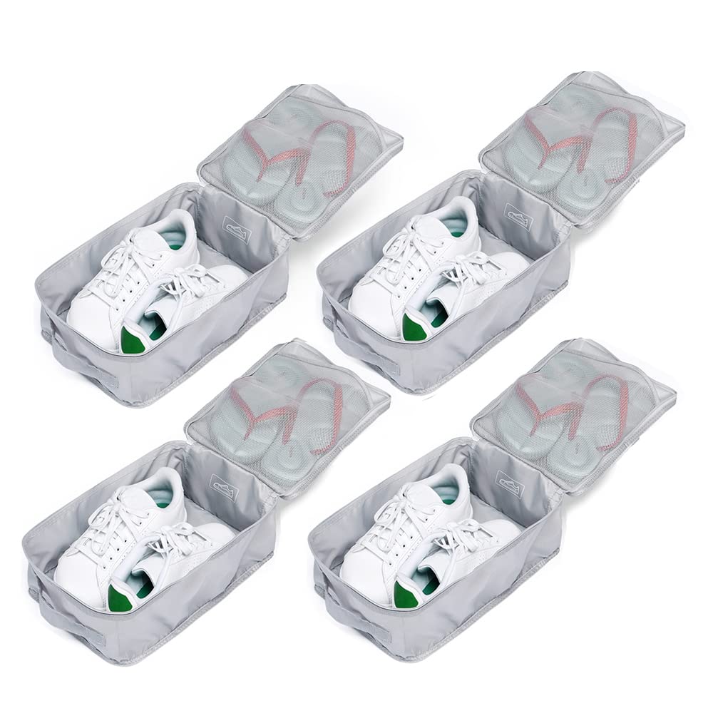 Travel Shoe Bags, Foldable Waterproof Shoe Puches Organizer-Double Layer (Multi-colored4)