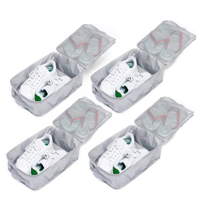 Travel Shoe Bags, Foldable Waterproof Shoe Puches Organizer-Double Layer (Multi-colored4)