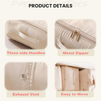 Comforter Storage Bag, Bedding & Blanket Self Compression Storage Organizer