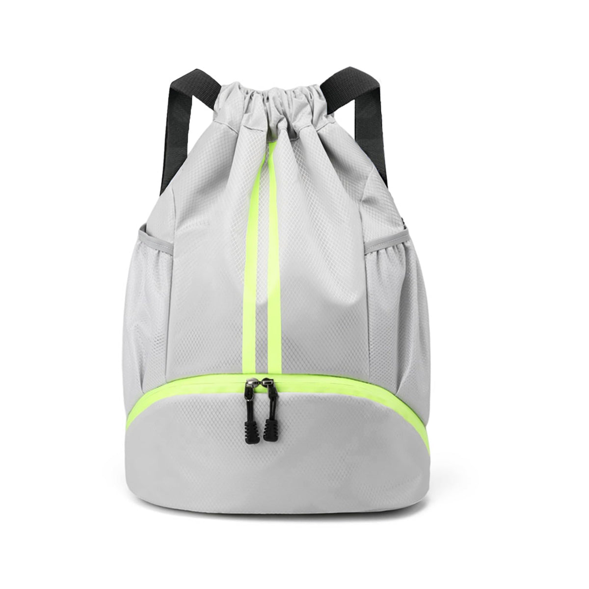 JELUTAR Drawstring Backpack Gym Bag with Shoes Compartment, Black
