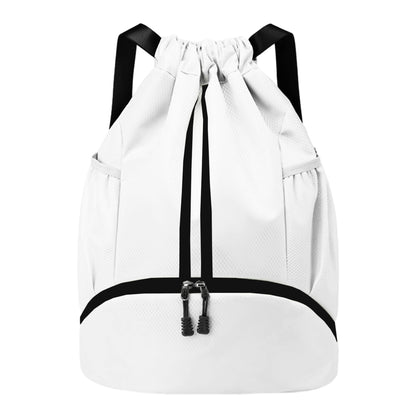 JELUTAR Drawstring Backpack Gym Bag with Shoes Compartment, Black