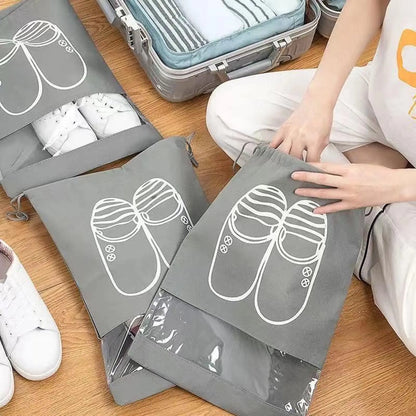 10 Pack Portable Bags for Travel - Large Shoe Storage Organizer with Drawstring - Ideal for Organizing Shoes