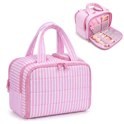 Checked Travel Toiletry Bag, Spacious Checkered Toiletry Bag for Women,Large Toiletry Bags for Traveling,Lightweight Travel Cosmetic Makeup Bag Organizer for Accessories,Toiletries