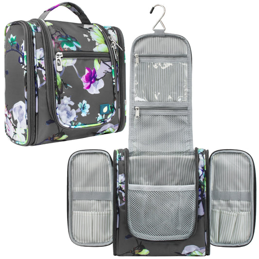 PAVILIA Toiletry Bag Travel Bag for Women Men, Hanging Cosmetic Organizer, Water Resistant Makeup Bag for Accessories Toiletries, Large Travel Essentials Kit