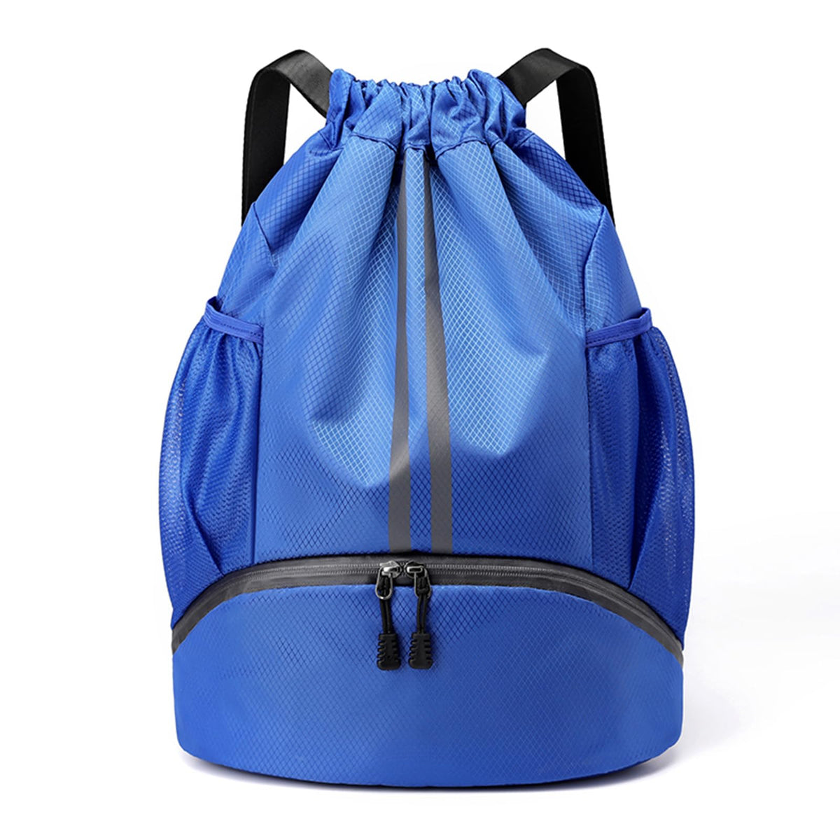 JELUTAR Drawstring Backpack Gym Bag with Shoes Compartment, Black