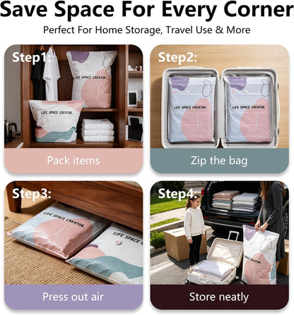 2026 New Space Bags No-Pump Vacuum Storage | Reusable Vacuum Seal Storage Bags