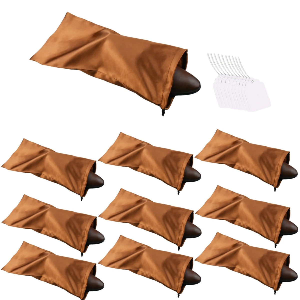 GONGKANGYUAN 10 Pack Shoe Bags for Travel Satin Fabric Shoe Bag with Drawstring for Men Women Travel Protecting Storing Shoes