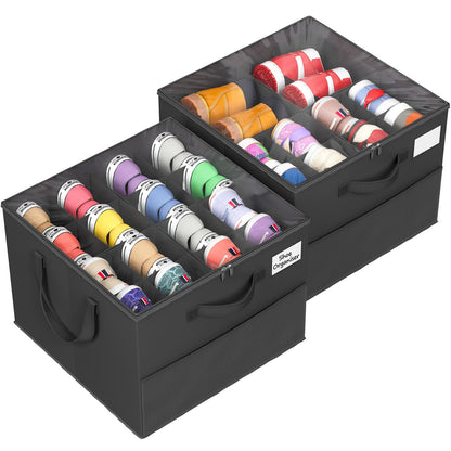 Plus Size 2 Pack Shoe Organizer for Closet, Foldable Shoe Storage Box