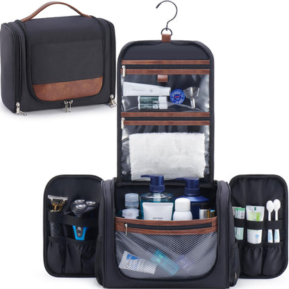 Ralnitote Toiletry Bag for Men, Large Hanging Travel Toiletry Bag, Black