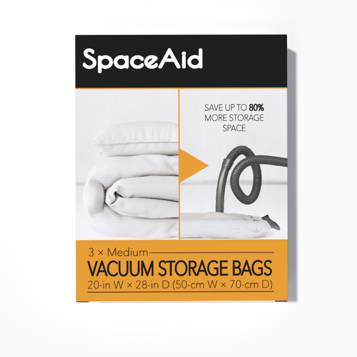 SpaceAid Jumbo Vacuum Storage Bags, Space Saver Sealer Compression Bags for Comforters, Blankets, Pillows, Bedding, Clothes (X-Large 3 Pack)