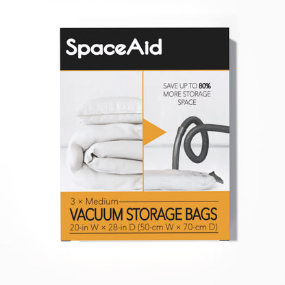SpaceAid Jumbo Vacuum Storage Bags, Space Saver Sealer Compression Bags for Comforters, Blankets, Pillows, Bedding, Clothes (X-Large 3 Pack)