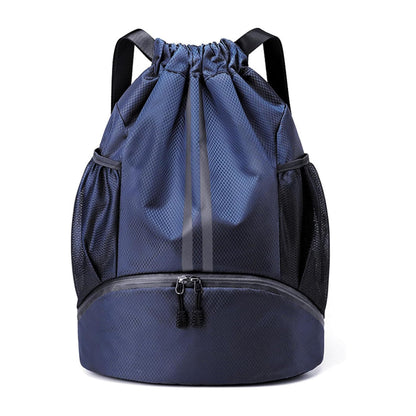 JELUTAR Drawstring Backpack Gym Bag with Shoes Compartment, Black