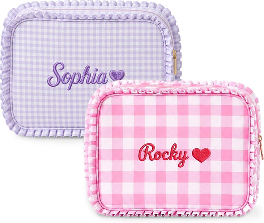 Personalized Makeup Bag Embroidered Name Travel Makeup Bag Bridesmaid Gifts