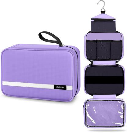 Maliton Toiletry Bag for Men & Women Travel Toiletry Bag Hanging Toiletry Bag Hygiene Bag with 4 Compartments Waterproof Bathroom Shower Bag for Traveling(Black)