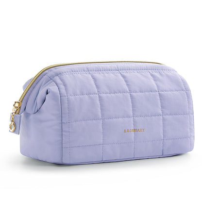 BAGSMART Makeup Bag Travel Toiletry Bag, Wide-open Zipper Pouch, Pink