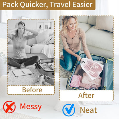 20 Pack Shoe Bags for Travel, Clear Travel Shoe Bags for Packing Waterproof
