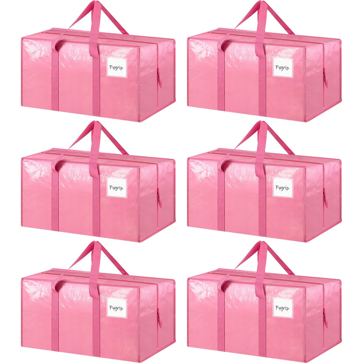 6 Pack Extra Heavy Duty Large Moving Bags with Strong Zipper, Dark Blue